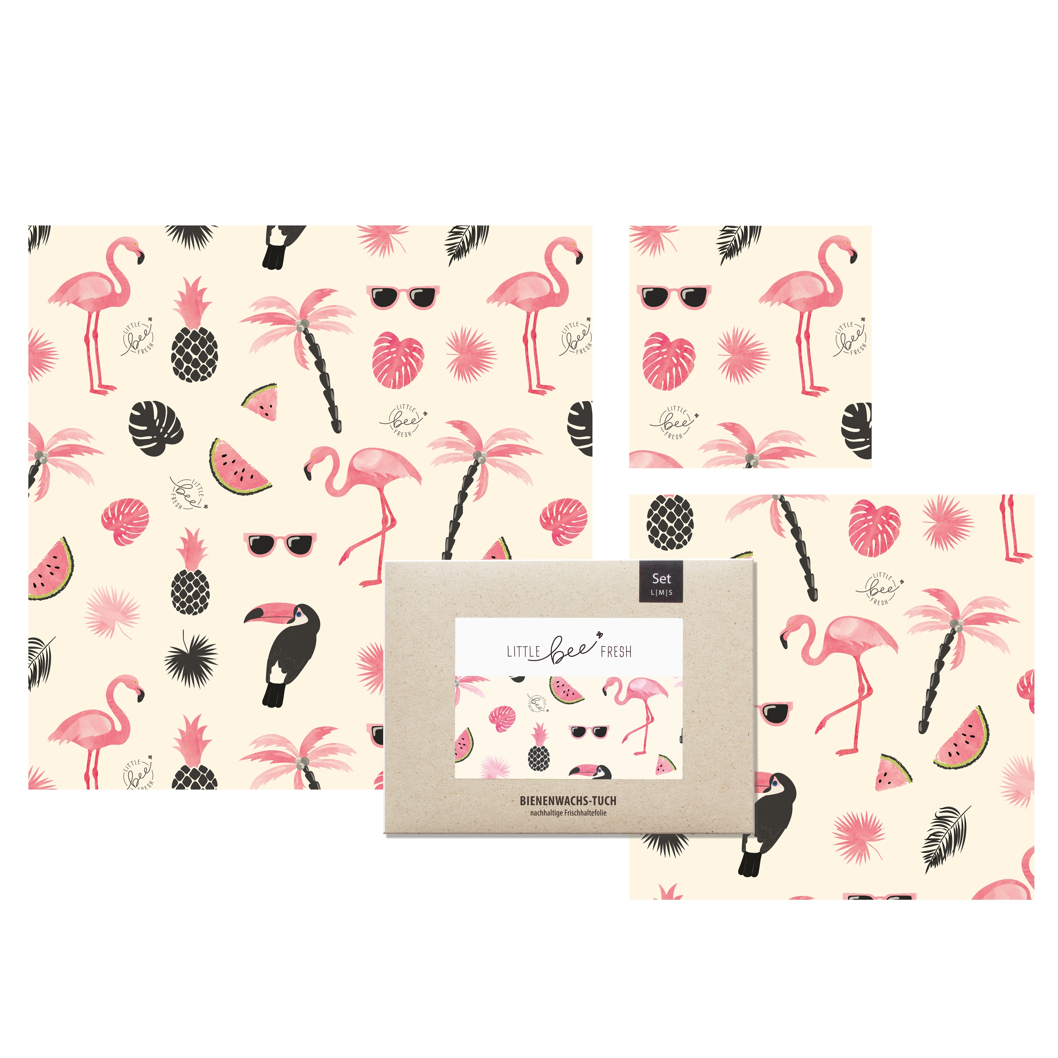 Starter-Set Flamingo Bienenwachstücher